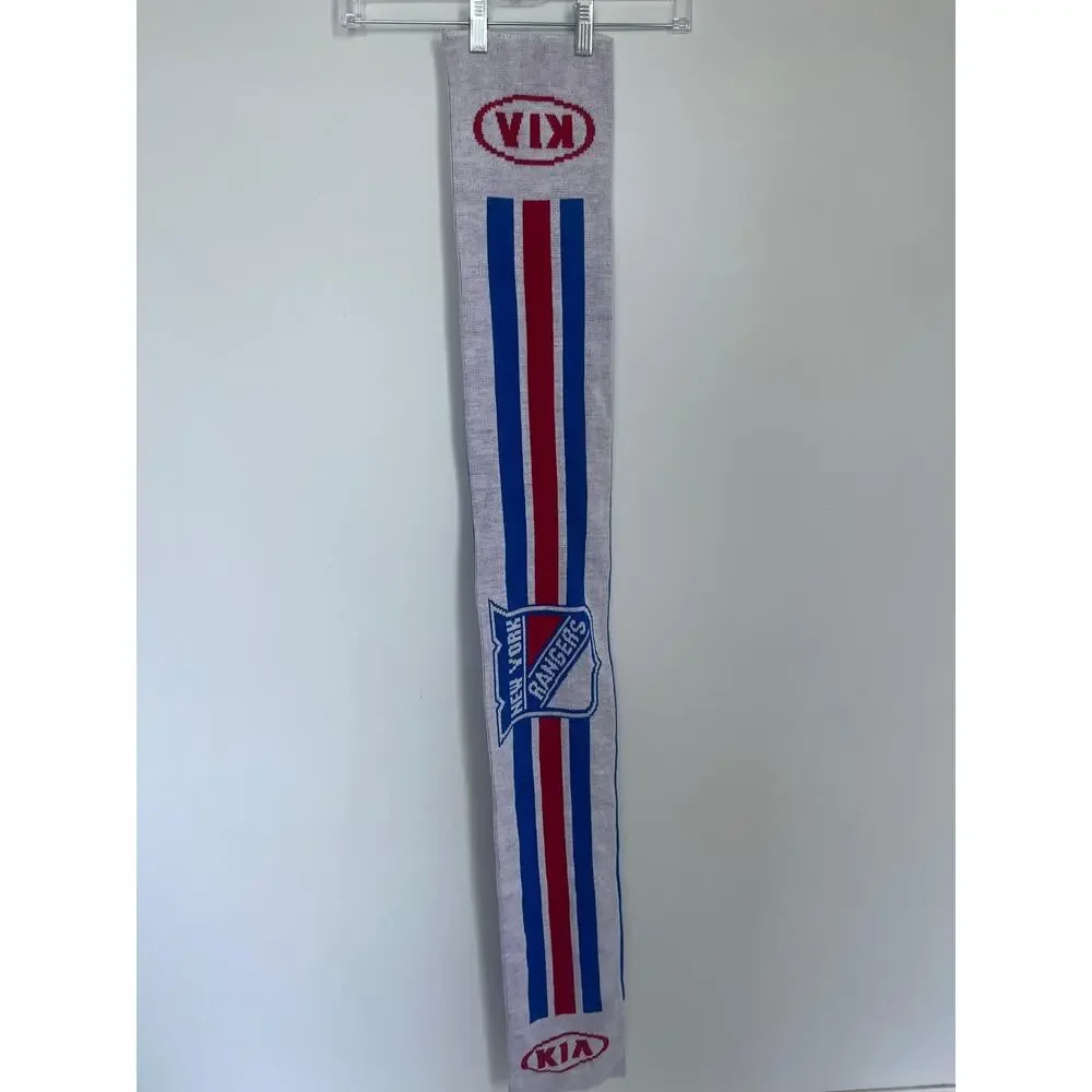 New York‎ Rangers Scarf Men One Size Blue Red White Knit Logo KIA Promo NHL